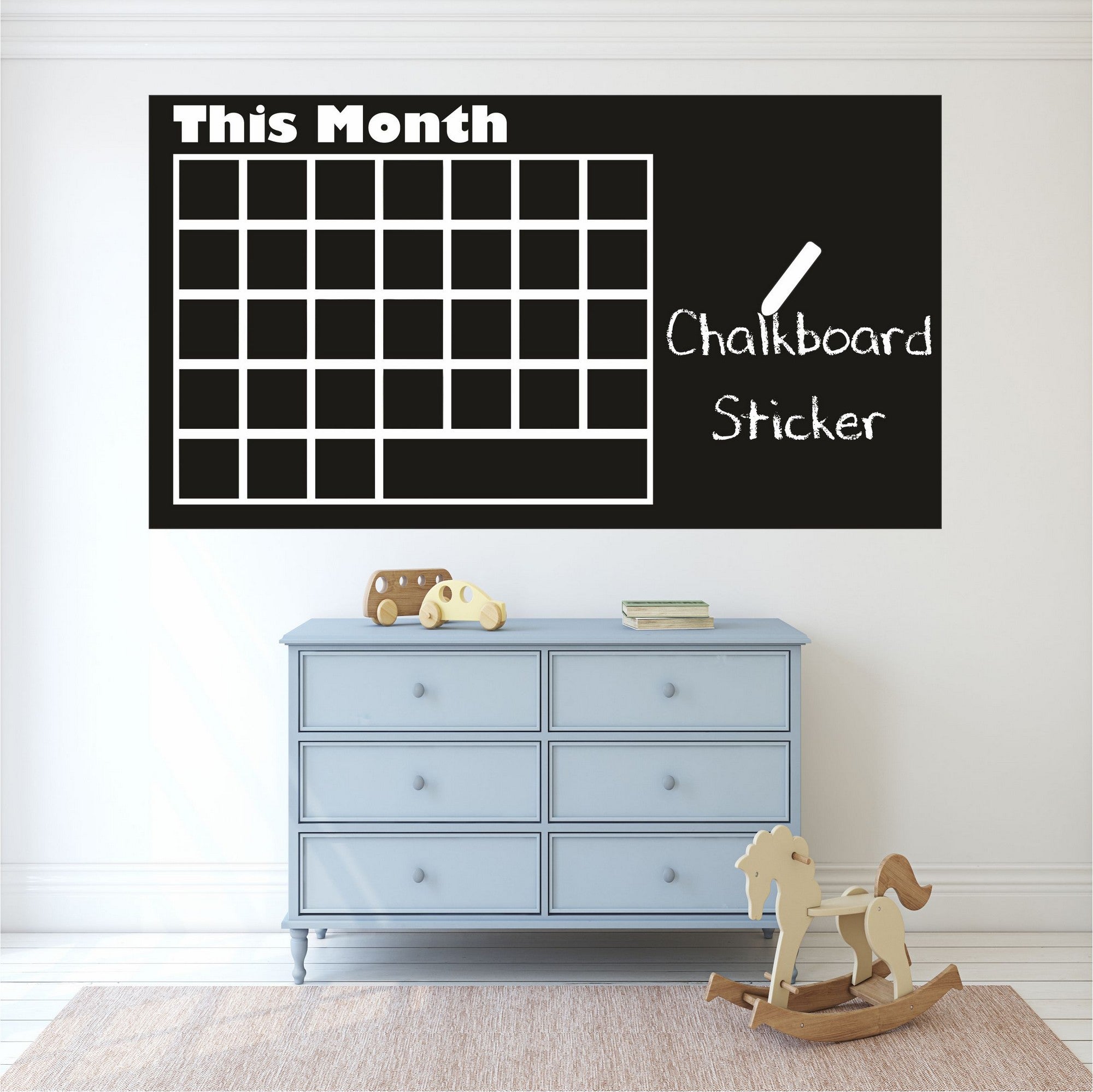 Autocolante de Parede Decorativo em Vinil Preto (Quadro de Giz) 100 x 55 cm – MY-00107 | 740ELB1107