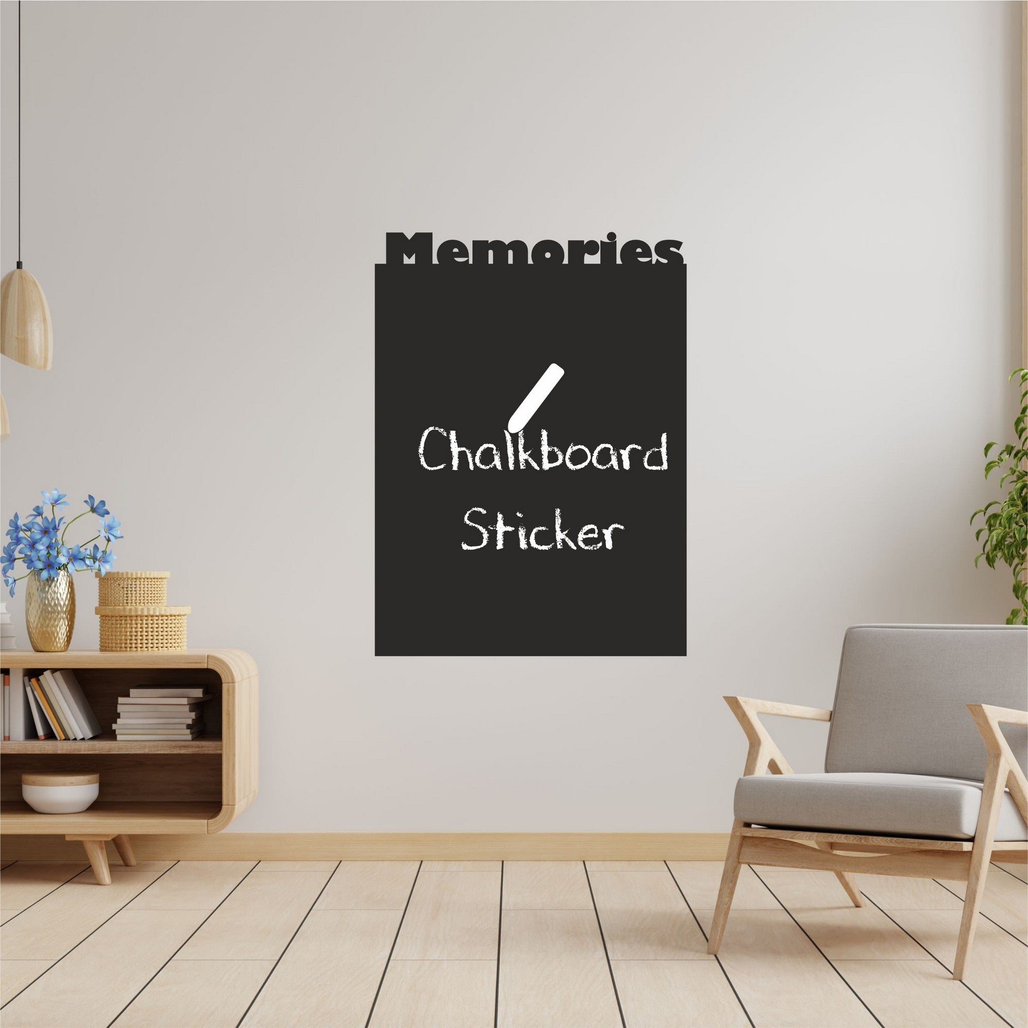 Autocolante Decorativo de Parede Preto Vinil Quadro de Giz 50x70cm