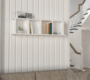 Estante de parede escandinava – 120 x 33,6 x 19,5 cm – Branca – Painel de partículas revestido a melamina