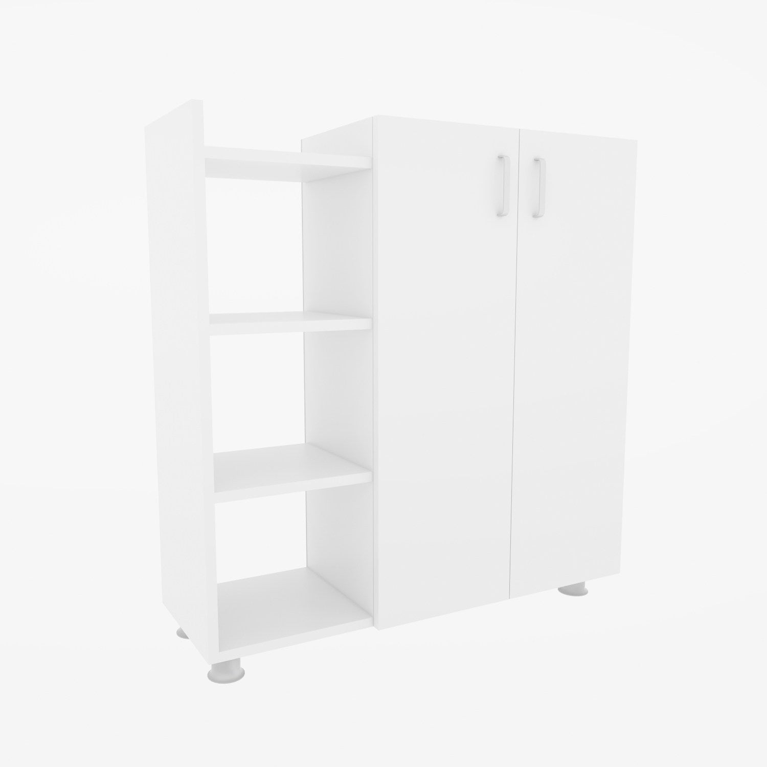 Sapateira moderna branca, 90 cm x 95 cm x 29,6 cm | Painel de partículas 100% revestido em melamina, 18 mm de espessura | Montável na parede, design elegante e funcional