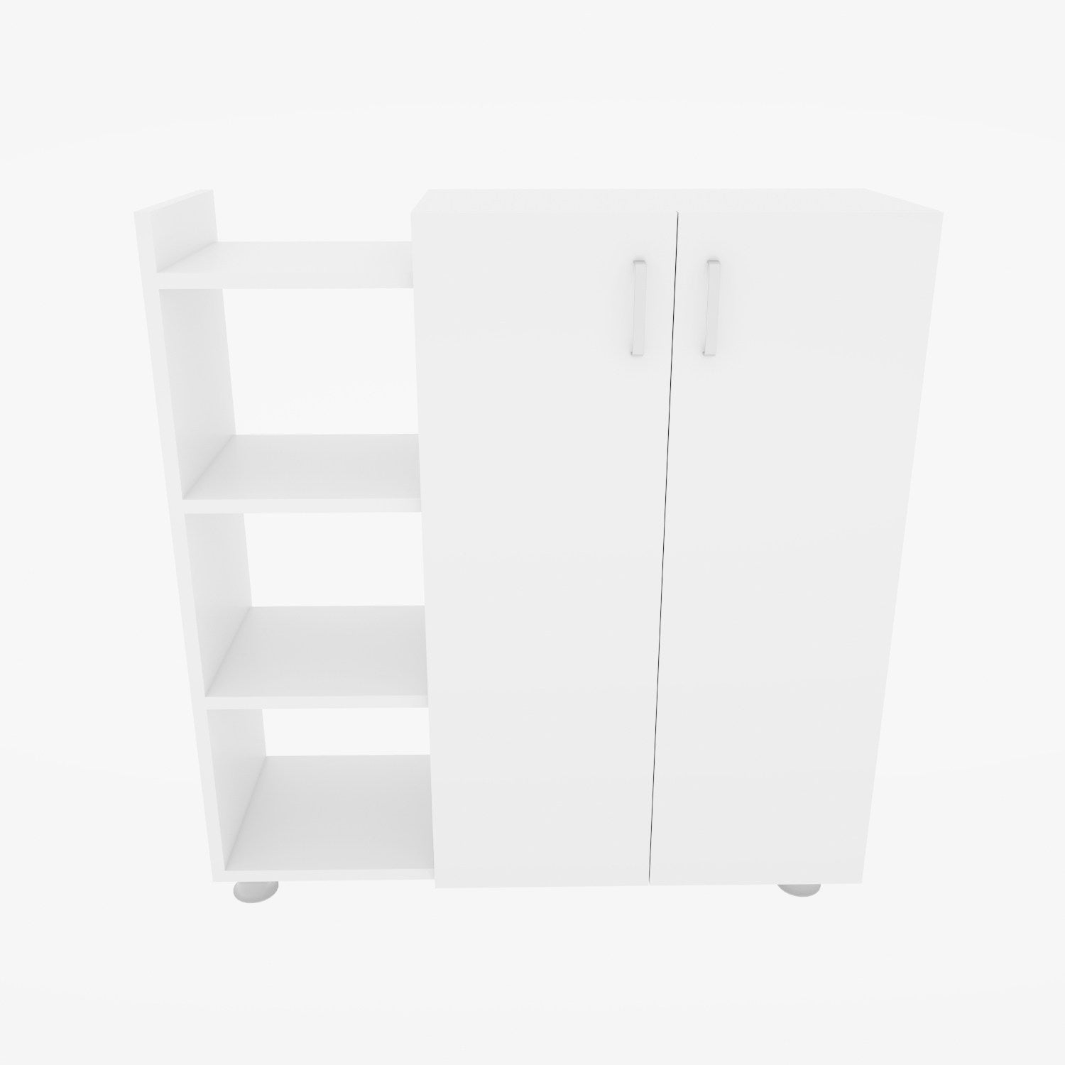 Sapateira moderna branca, 90 cm x 95 cm x 29,6 cm | Painel de partículas 100% revestido em melamina, 18 mm de espessura | Montável na parede, design elegante e funcional