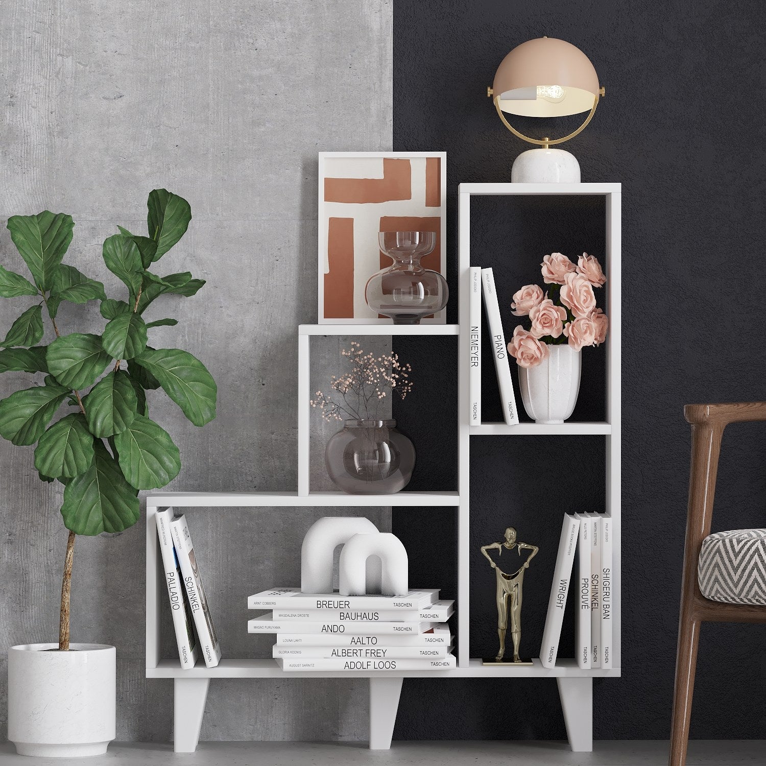 Estante – 88 x 106 x 20 cm – branca – painel de partículas revestido a melamina