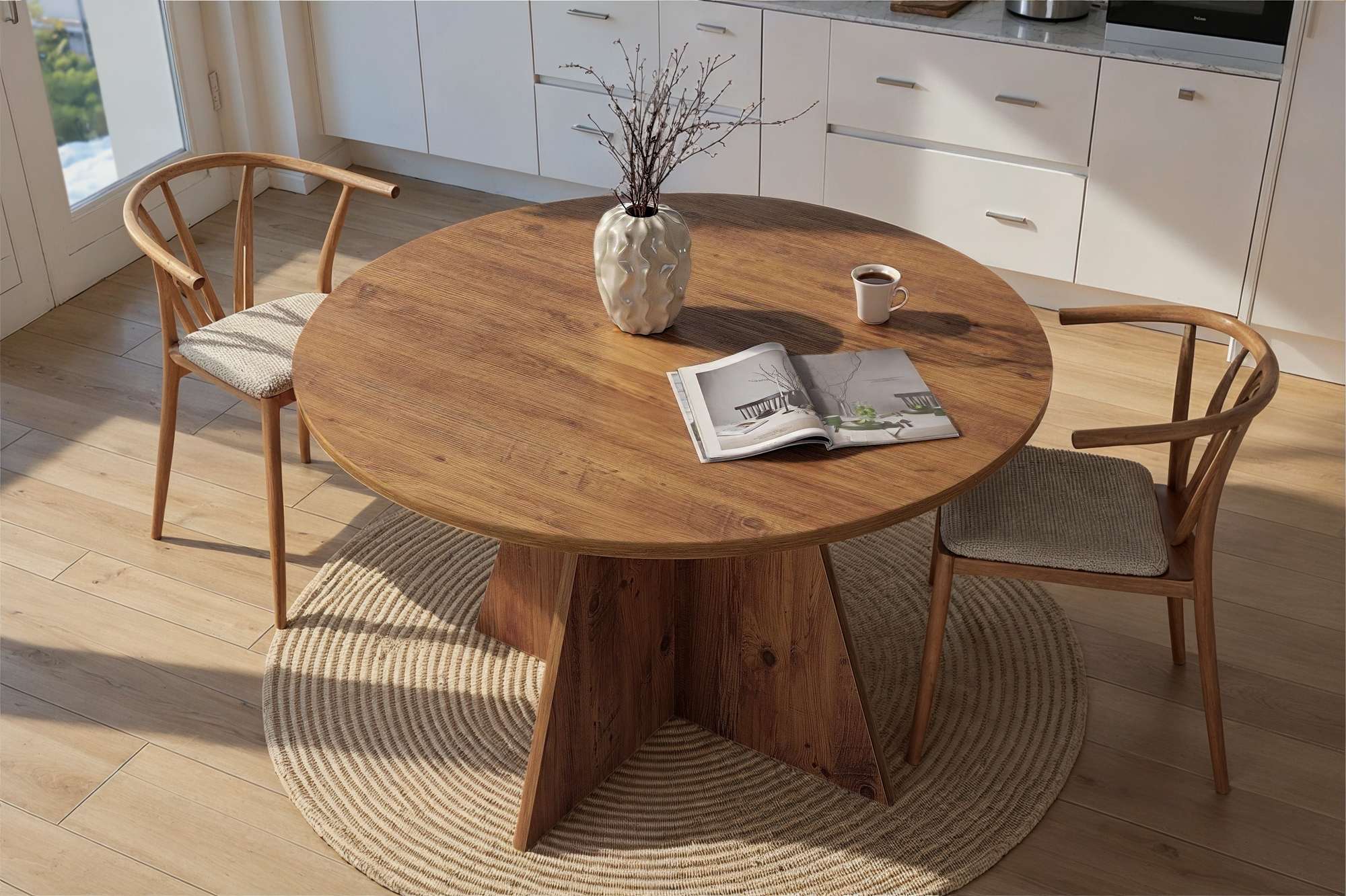 Mesa de Jantar Quadrada 120x120cm em Pinho Atlântico - Revestimento Melamínico Resistente