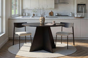 Mesa de Jantar Quadrada 120x120cm em Madeira Preta - Revestimento Melamínico Resistente