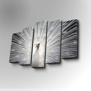 Conjunto Decorativo de 5 Telas em Canvas Multicolor - Pintura Artística com Moldura de Madeira para Decoração de Interiores