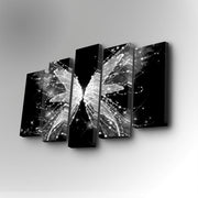 Conjunto Decorativo de 5 Telas em Canvas Multicolor - Pintura Artística com Moldura de Madeira para Decoração de Interiores