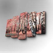 Quadro Decorativo em Tela Suede (5 Peças) Multicolor – Moldura de Madeira 3 cm – 82x50 cm