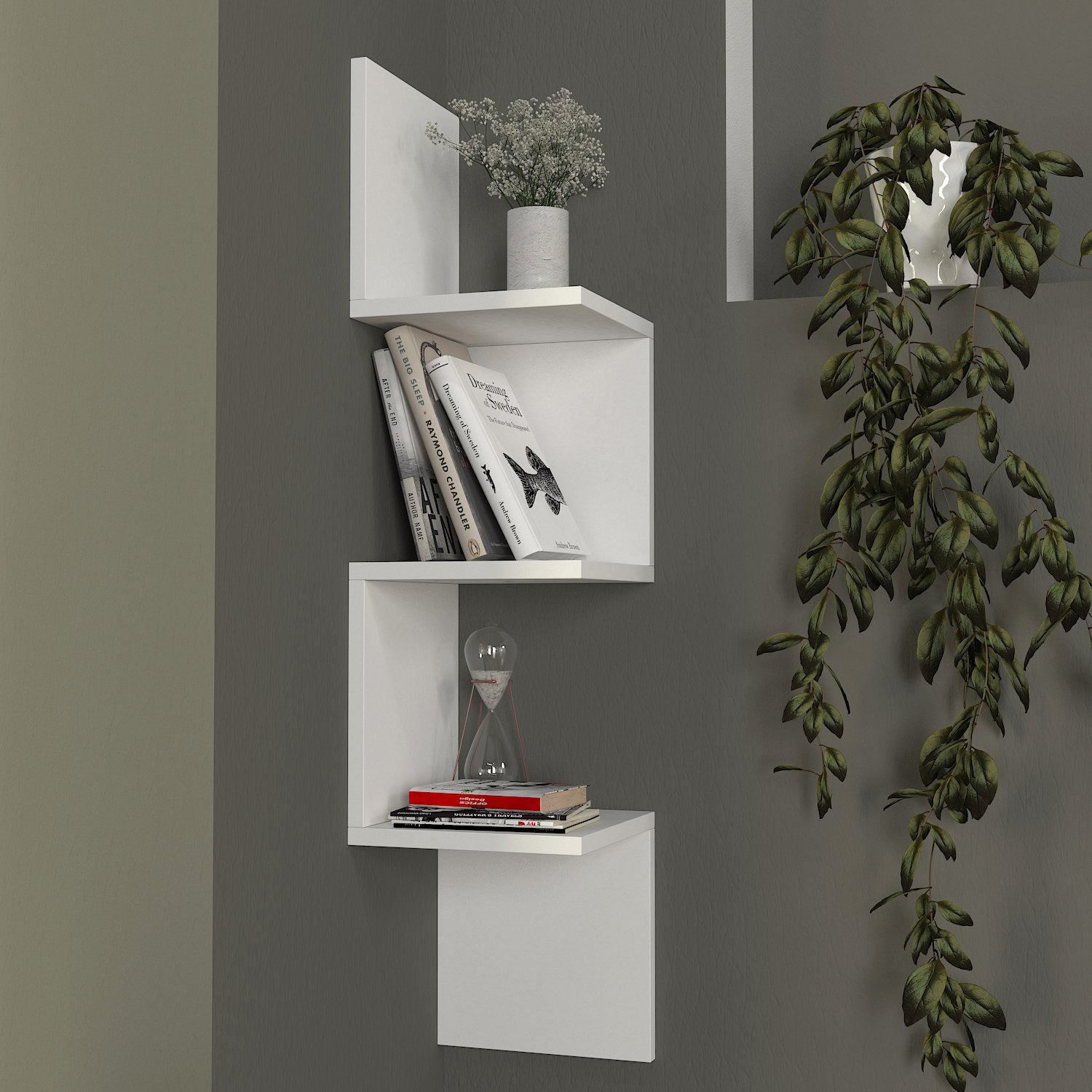 Prateleira de Parede Escandinava, Branca, 25 x 105,4 x 25 cm | Painel de Partículas 100% Revestido em Melamina, 18 mm de Espessura | Solução de Armazenamento Elegante e Funcional para Qualquer Ambiente