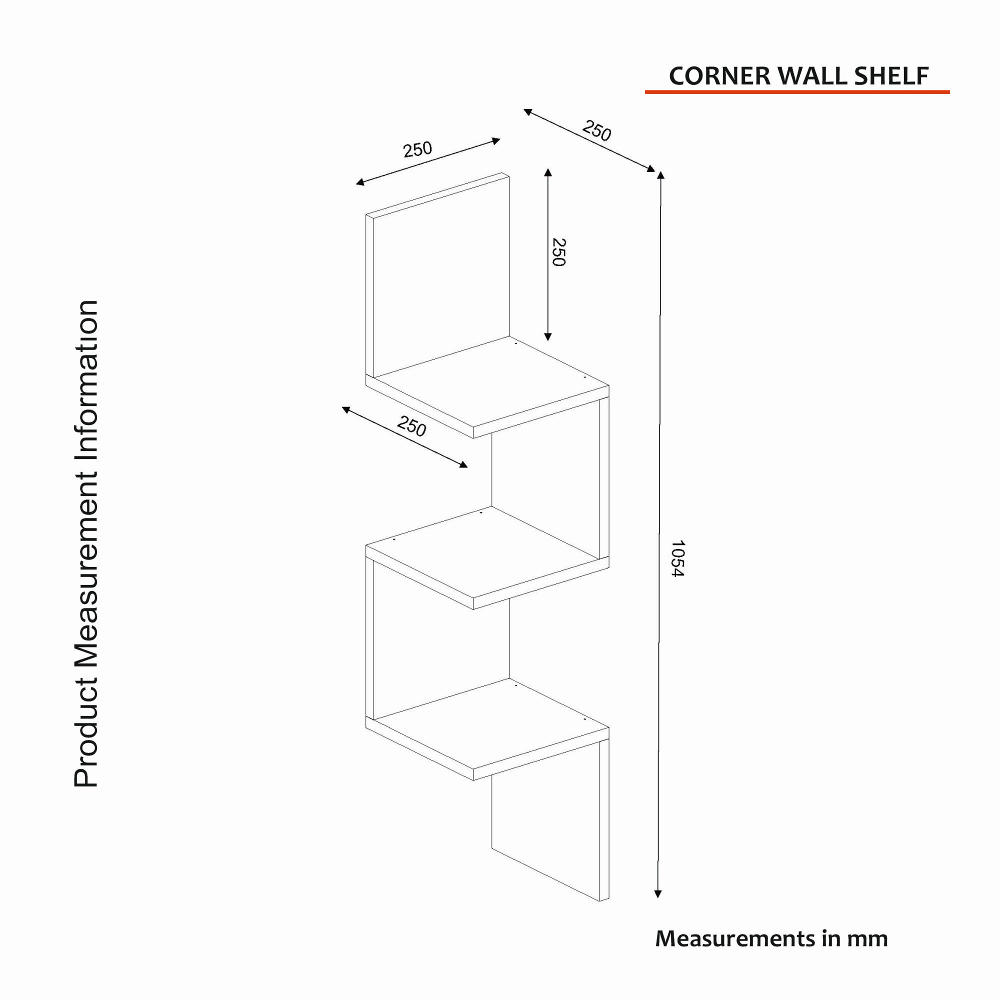 Prateleira de Parede Escandinava, Branca, 25 x 105,4 x 25 cm | Painel de Partículas 100% Revestido em Melamina, 18 mm de Espessura | Solução de Armazenamento Elegante e Funcional para Qualquer Ambiente