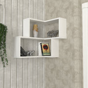 Prateleira de Parede Escandinava, Branca, 45 x 55,4 x 14,5 cm | Painel de Partículas 100% Revestido com Melamina, 18 mm de Espessura | Solução de Armazenamento Elegante e Funcional