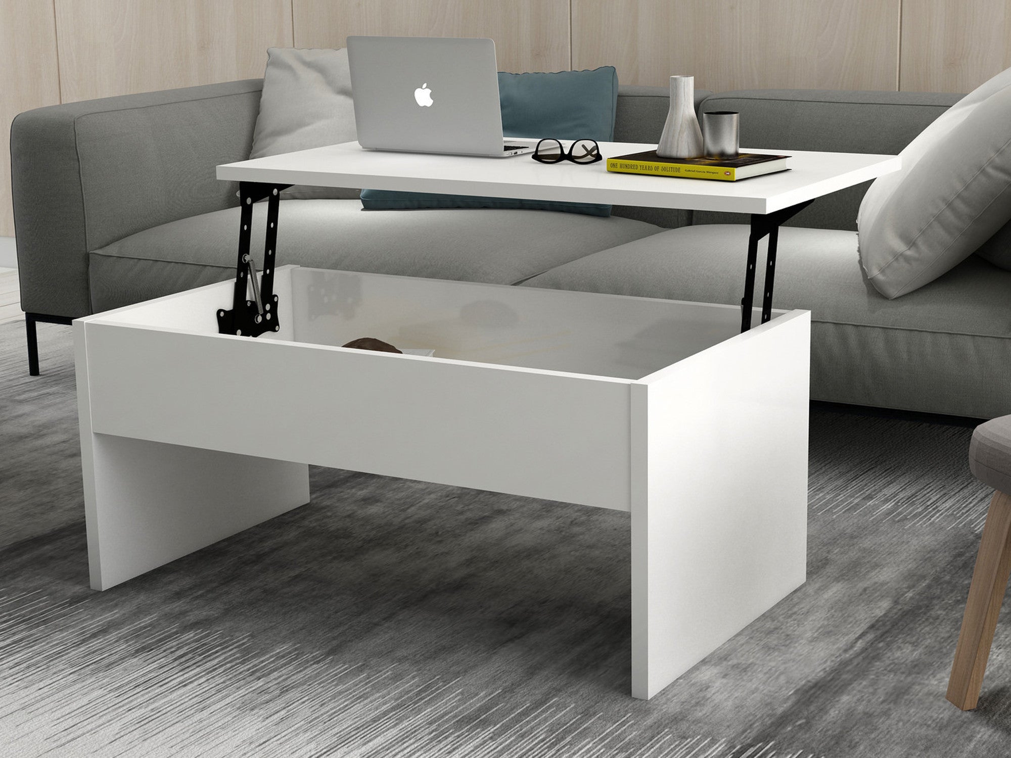 Mesa de Centro Escandinava, Branca, 90 x 52 x 45 cm | Painel de Partículas 100% Revestido em Melamina, 18 mm de Espessura | Elegante e Funcional para Espaços Modernos