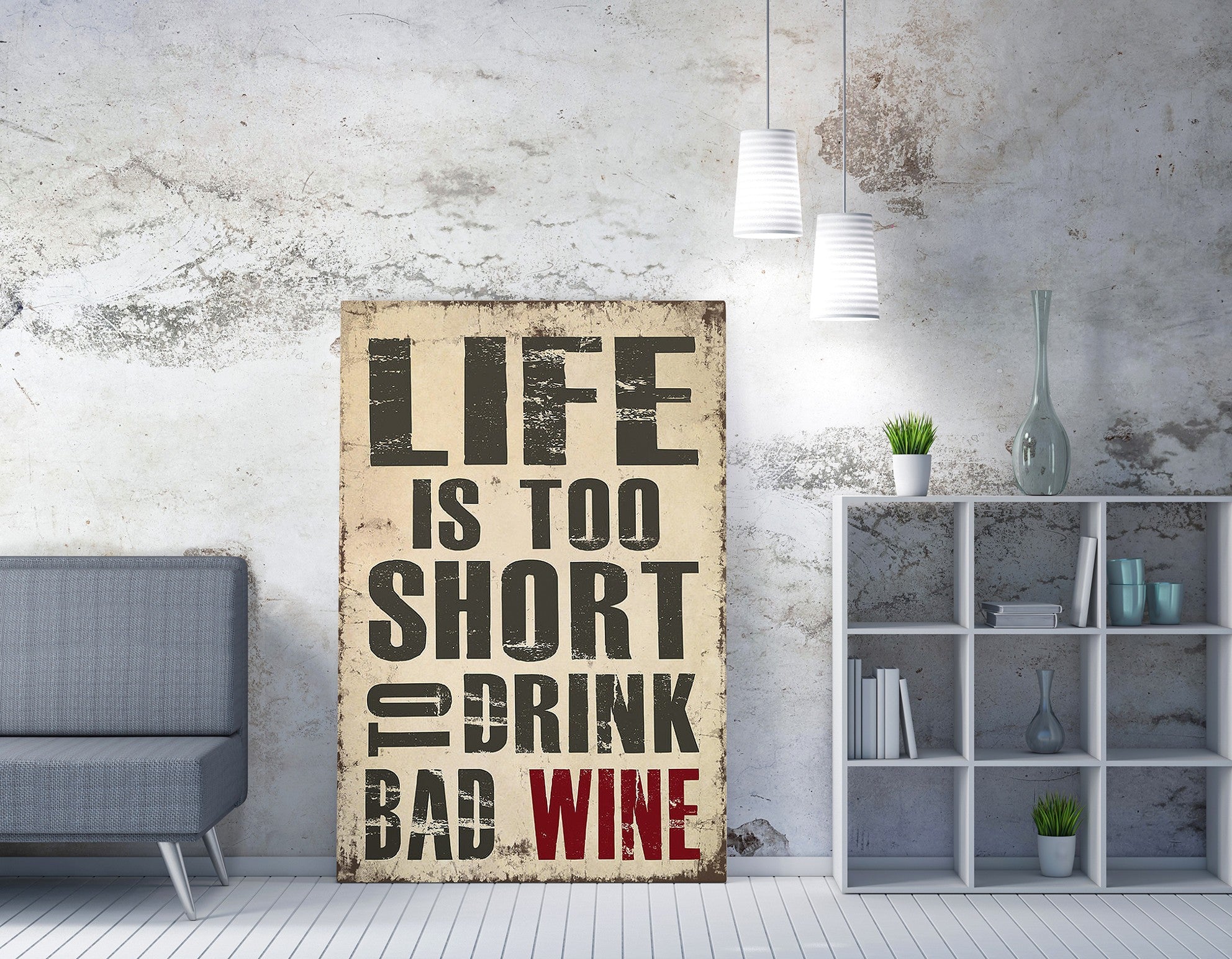 Quadro decorativo em tela – 50 x 70 cm – moldura de madeira – poliéster e algodão