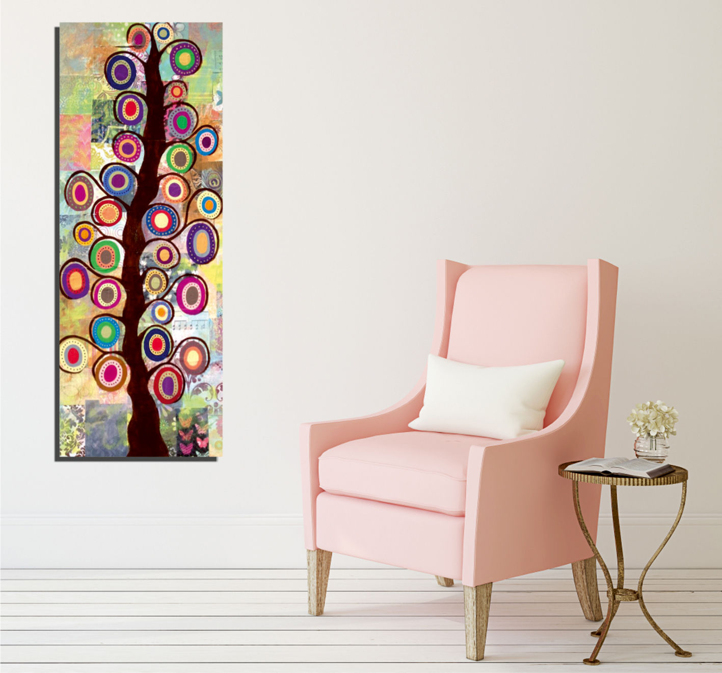 Pintura decorativa em tela – 30 x 80 cm – madeira