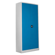 Armário de Armazenamento – 92 cm x 198 cm x 40 cm – Cinza e Azul – Aço