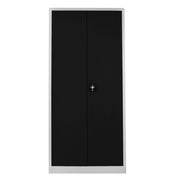 Armário de Armazenamento com Locker – 92cm x 198cm x 40cm – Cinza e Preto – Aço