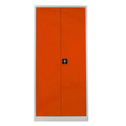 Armário de Armazenamento com Locker – 92 cm x 198 cm x 40 cm – Cinza e Laranja – Aço