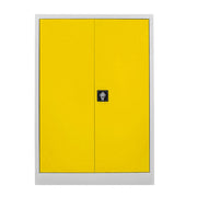 Armário de Armazenamento – 92 cm x 130 cm x 40 cm – Cinza e Amarelo – Aço