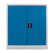 Armário de Armazenamento com Locker – 92 cm x 100 cm x 40 cm – Cinza e Azul – Aço