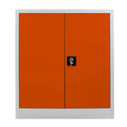 Armário de armazenamento – 92 cm x 100 cm x 40 cm – Cinza e Laranja – Aço