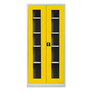 Armário de Armazenamento com Locker – 92 cm x 198 cm x 40 cm – Cinza e Amarelo – Aço