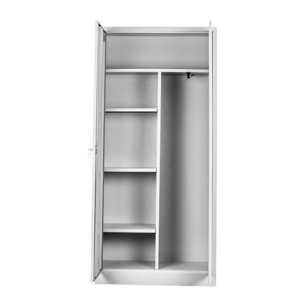 Armário de Armazenamento em Aço – 92cm x 198cm x 40cm – Cinza e Azul