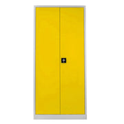 Armário de Armazenamento com Locker – 92 cm x 198 cm x 40 cm – Cinza e Amarelo – Aço