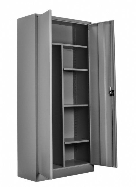 Armário de Armazenamento com Locker – 92 cm x 198 cm x 40 cm – Cinza e Laranja – Aço