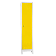 Armário de Armazenamento com Locker – 41 cm x 185 cm x 40 cm – Cinza e Amarelo – Aço