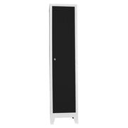 Armário de Armazenamento com Locker – 41 cm x 185 cm x 40 cm – Cinza e Preto – Aço