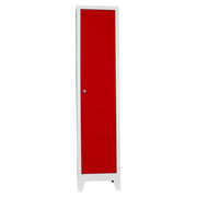 Armário de Armazenamento com Locker – 41 cm x 185 cm x 40 cm – Cinza e Vermelho – Aço