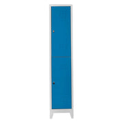 Armário de Armazenamento com Locker – 41 cm x 200 cm x 40 cm – Cinza e Azul – Aço