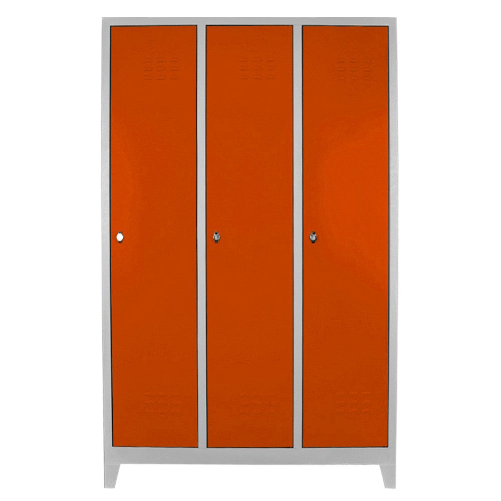 Armário de Armazenamento – 117 cm x 185 cm x 40 cm – Cinza e Laranja – Aço