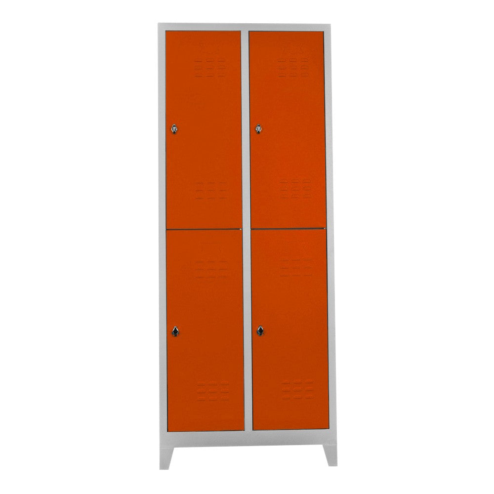 Armário de Armazenamento – 79 cm x 200 cm x 40 cm – Cinza e Laranja – Aço