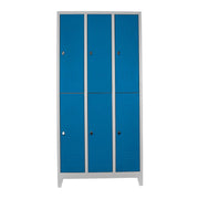 Armário de Armazenamento com Locker – 117 cm x 200 cm x 40 cm – Cinza e Azul – Aço