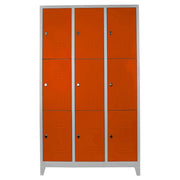 Armário de armazenamento com locker – 117 cm x 200 cm x 40 cm – Cinza e Laranja – Aço