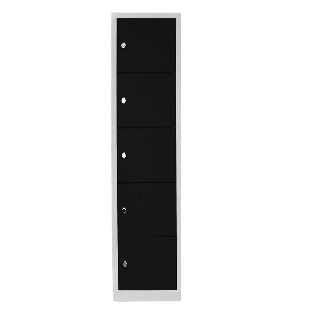 Armário de Armazenamento com Locker – 41cm x 170cm x 40cm – Cinza e Preto – Aço