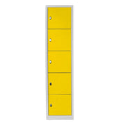Armário de Armazenamento com Locker – 41 cm x 170 cm x 40 cm – Cinza e Amarelo – Aço