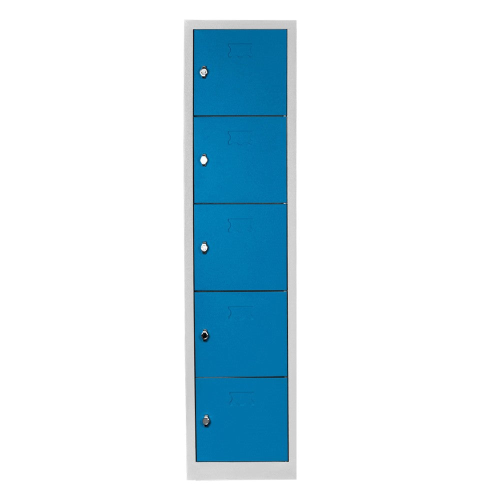 Armário de Armazenamento com Locker – 41cm x 170cm x 40cm – Cinza e Azul – Aço