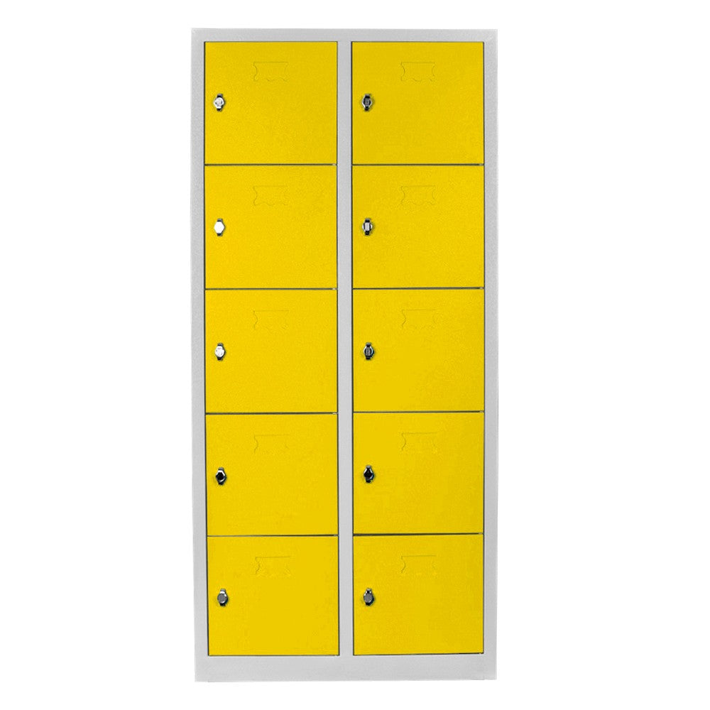 Armário de Armazenamento – 79 cm x 170 cm x 40 cm – Cinza e Amarelo – Aço