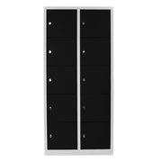 Armário de Armazenamento com Locker – 79cm x 170cm x 40cm – Cinza e Preto – Aço