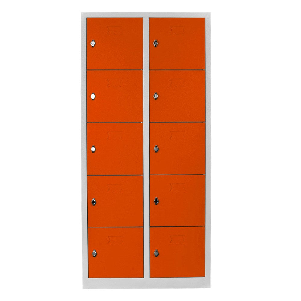 Armário de Armazenamento com Locker – 79cm x 170cm x 40cm – Cinza e Laranja – Aço