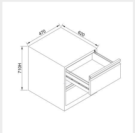 Armário de arquivo – 71 cm x 47 cm x 62 cm – Preto – Aço