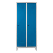 Armário de armazenamento em aço – 67 cm x 185 cm x 37 cm – Cinza e Azul