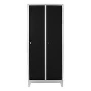 Armário de Armazenamento – 67 cm x 185 cm x 37 cm – Cinza e Preto – Aço
