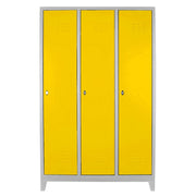 Armário de Armazenamento com Locker – 97 cm x 185 cm x 37 cm – Cinza e Amarelo – Aço
