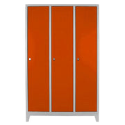 Armário de Armazenamento com Locker – 97 cm x 185 cm x 37 cm – Cinza e Laranja – Aço
