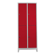 Armário de Armazenamento com Locker – 67 cm x 200 cm x 37 cm – Cinza e Vermelho – Aço