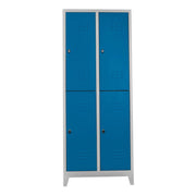 Armário de Armazenamento com Locker – 67 cm x 200 cm x 37 cm – Cinza e Azul – Aço