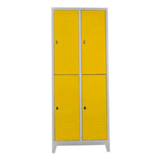 Armário de Armazenamento com Locker – 67 cm x 200 cm x 37 cm – Cinza e Amarelo – Aço
