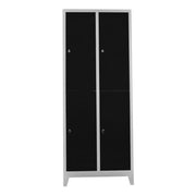 Armário de Armazenamento – 67 cm x 200 cm x 37 cm – Cinza e Preto – Aço